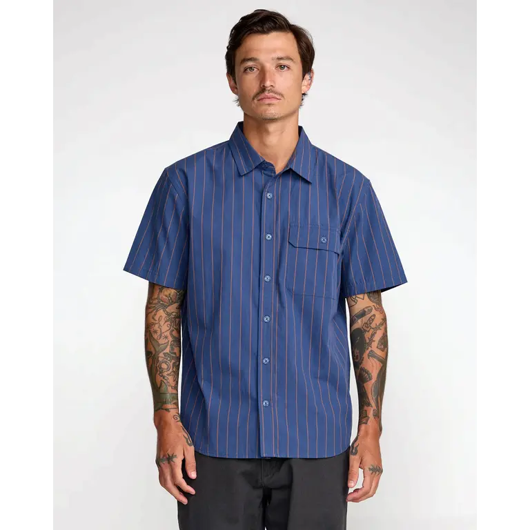 RVCA RVCA - TJP Dayshift Stripe SS Moody BLue