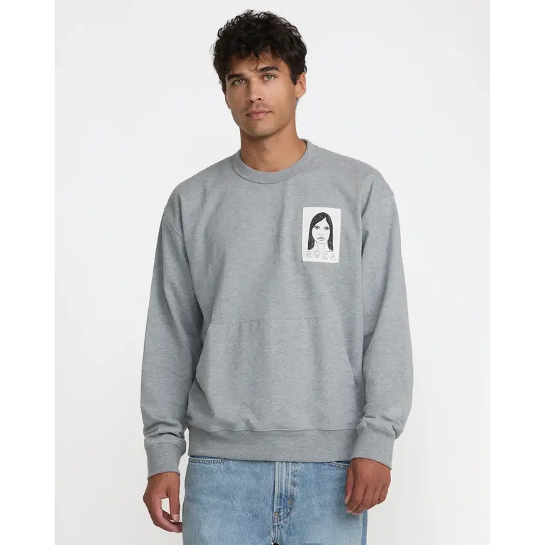 RVCA RVCA - M's Sleepy Girl Pocket Crew Charcoal Heeather