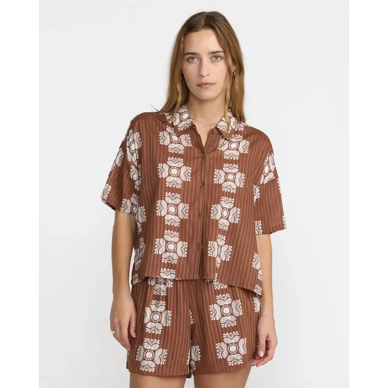RVCA RVCA - W's Bandana Floral SS Chocolate