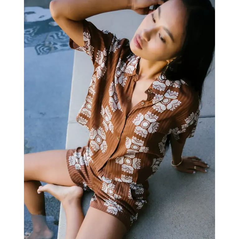 RVCA RVCA - W's Bandana Floral SS Chocolate