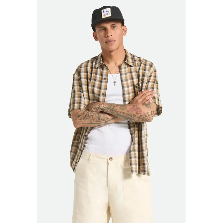Brixton Brixton - M's Cru Linen Blendf Plaid S/S WVN