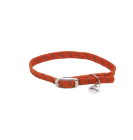 Coastal Pet Products Elasta Cat Reflective Safety Stretch Collar Orange 10”