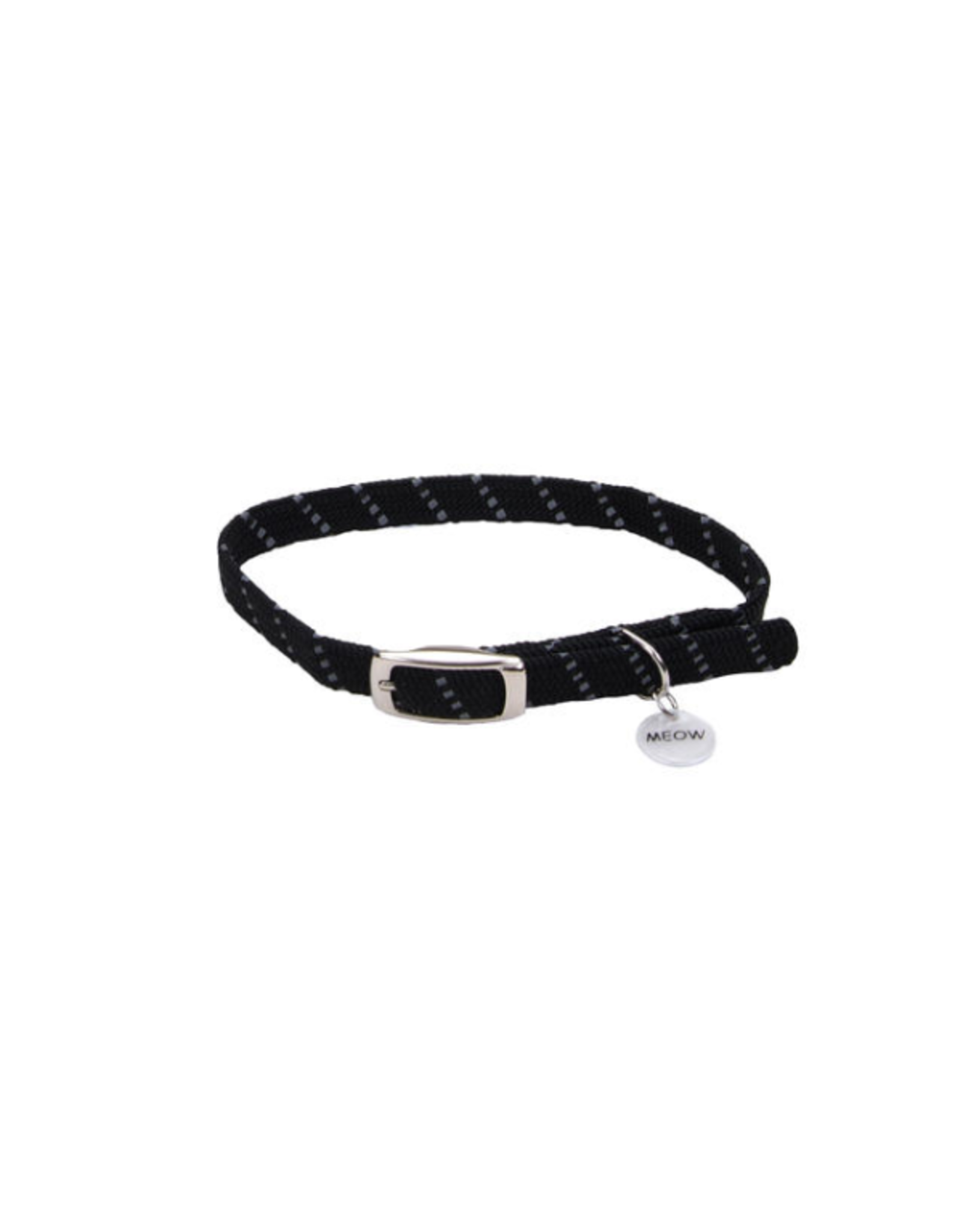 Coastal Elasta Cat Reflective Safety Stretch Collar Black 10”
