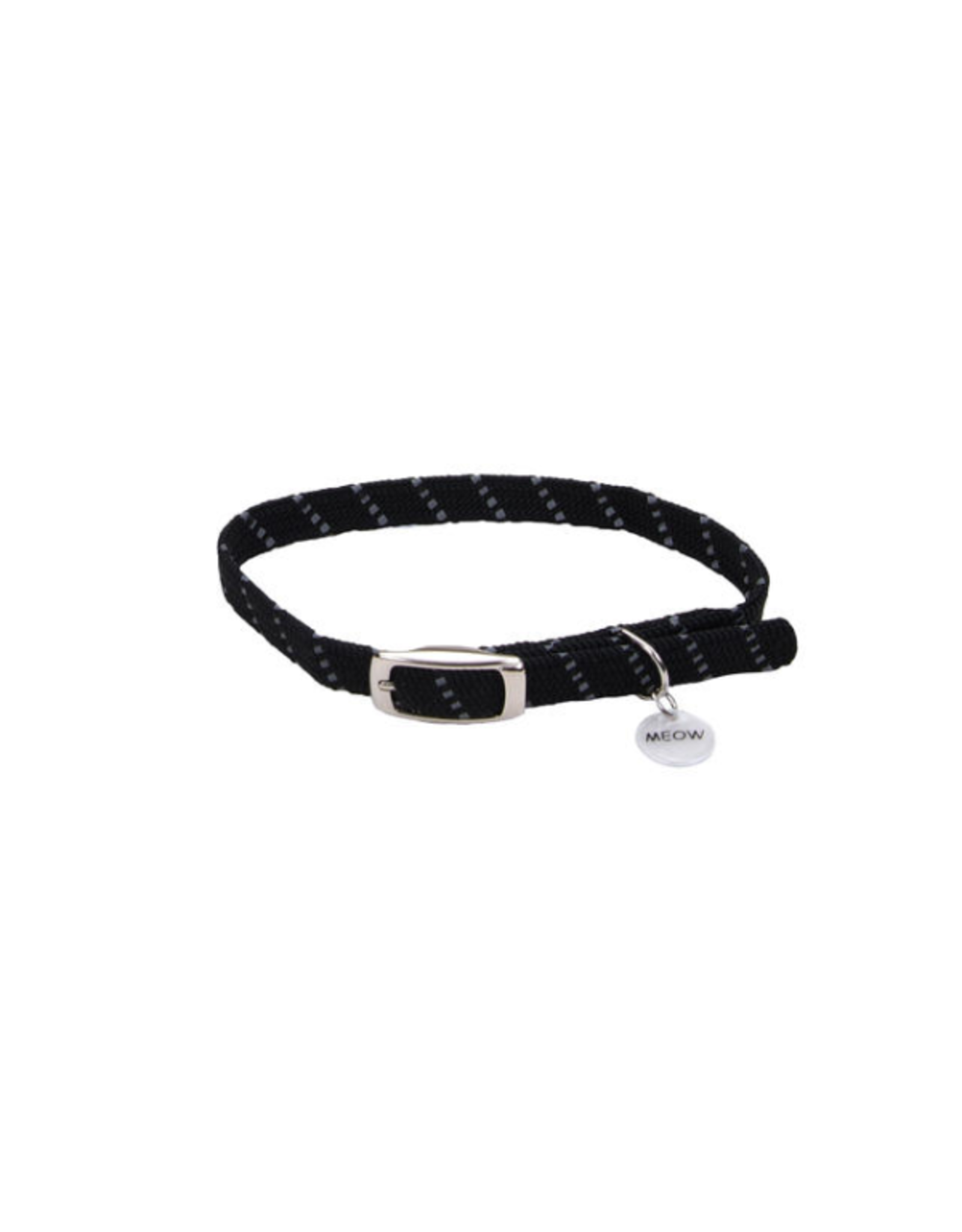 Coastal Pet Products Elasta Cat Reflective Safety Stretch Collar Black 10”