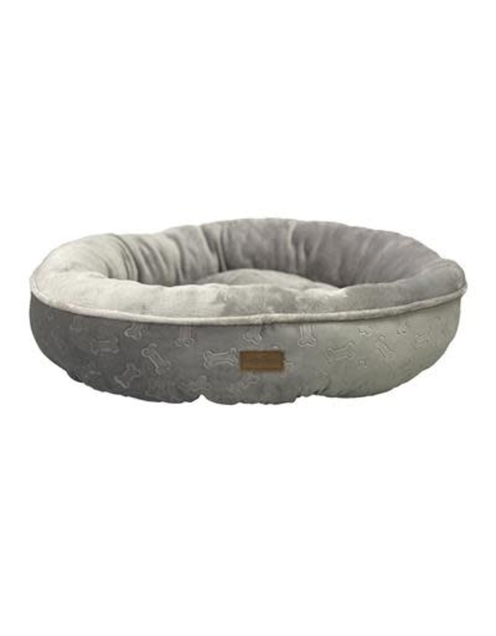 Ethical Embossed Bone Round Bed Grey 28"