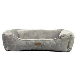 Ethical Embossed Bone Round Bed Grey 31"