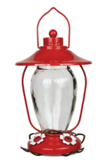 Pinebush Lantern Style Glass Hummingbird Feeder