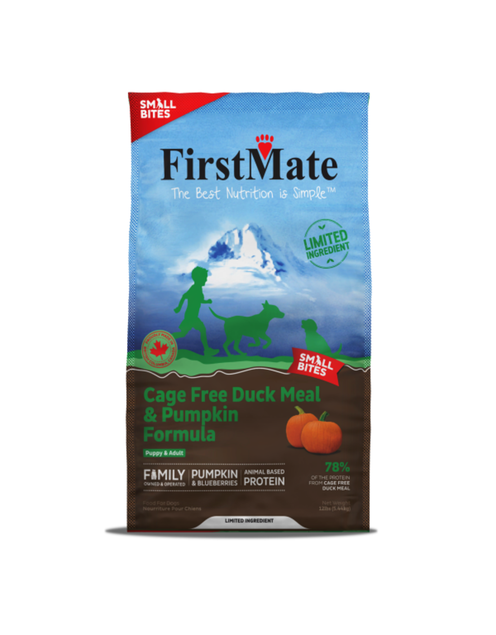 FirstMate FirstMate LID GF Cage Free Duck & Pumpkin Small Bites [DOG] 12LB