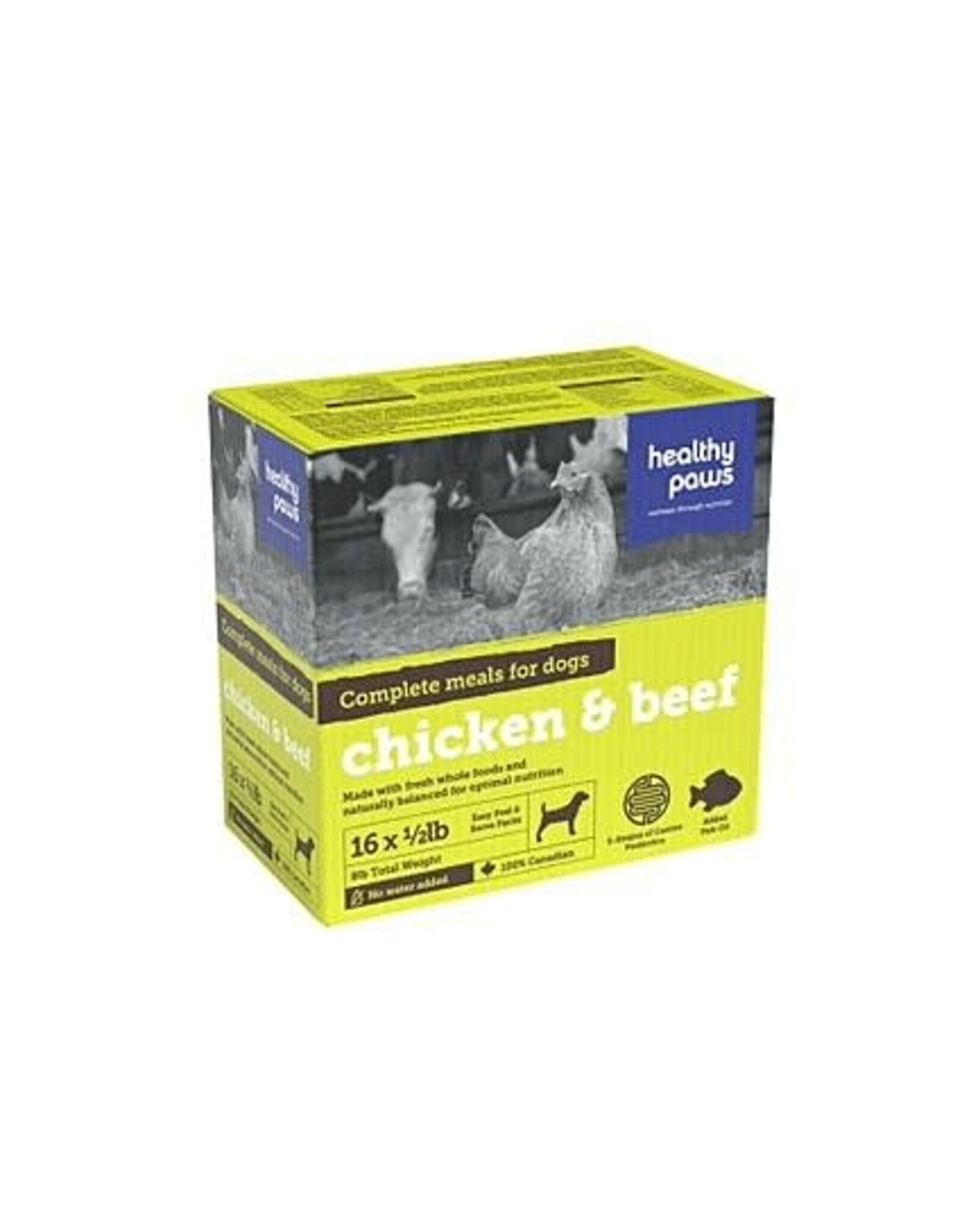 Healthy Paws Healthy Paws Frozen - Complete Beef/Chicken Dinner [DOG] 8LB