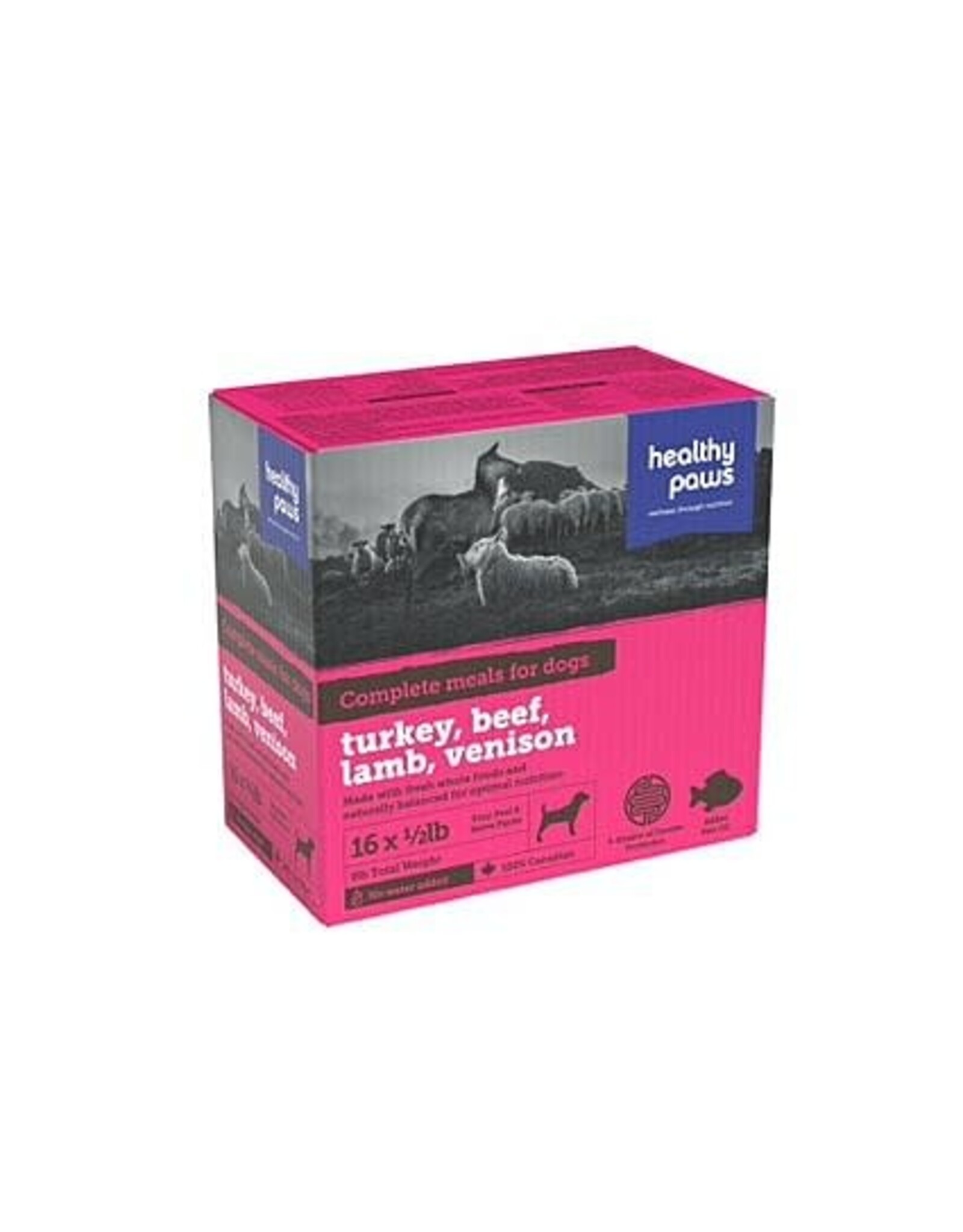 Healthy Paws Healthy Paws Frozen - Complete Turkey/Lamb/Beef/Venison Dinner [DOG] 8LB