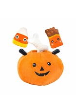 Patchwork HLWN Trick or Treat Pumpkin with Candy 10"