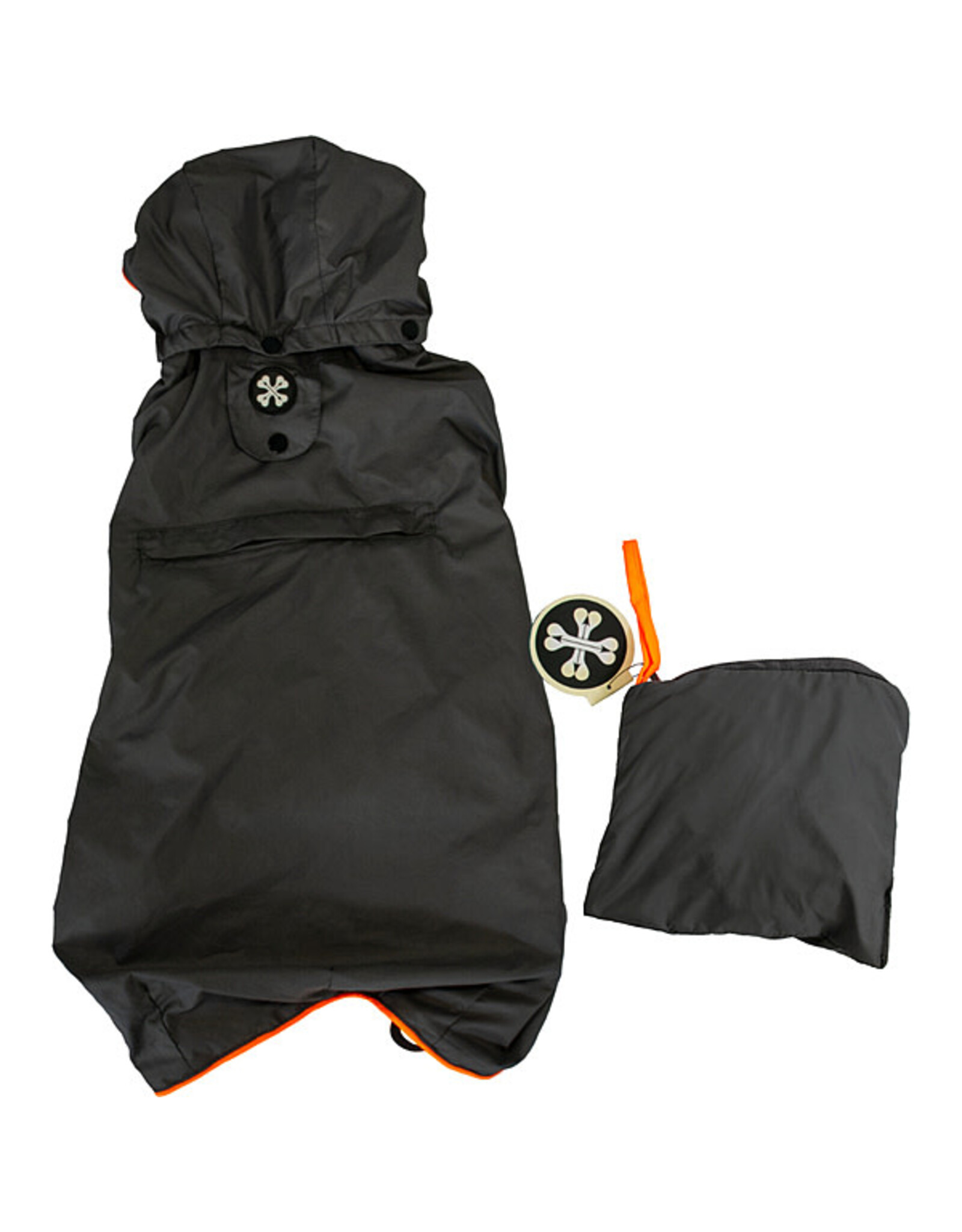 Bones & Arrows Travelite Packable Rain Jacket Dark Grey/Orange 8"