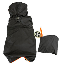 Bones & Arrows Travelite Packable Rain Jacket Dark Grey/Orange 8"