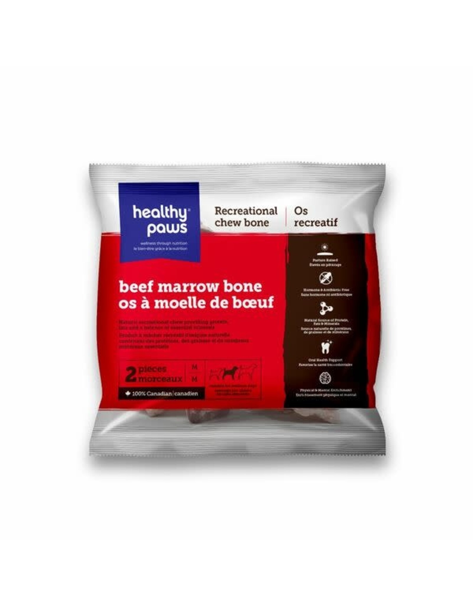 Healthy Paws Healthy Paws Frozen - Beef Marrow Bones MED 2PK