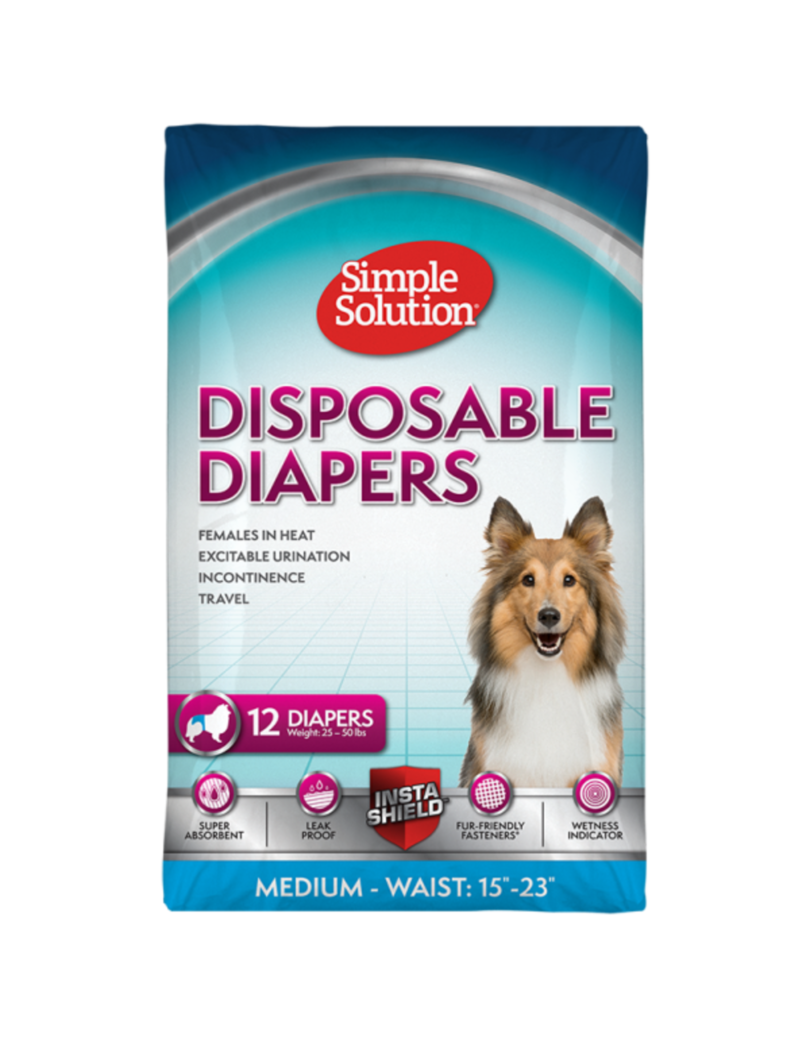 Simple Solution Simple Solution Disposable Female Diapers Medium 12PK