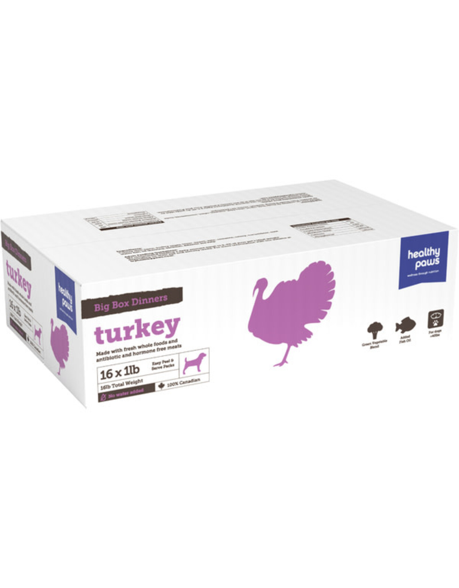 Healthy Paws Healthy Paws Frozen - Big Box Turkey Dinner [DOG] 16LB