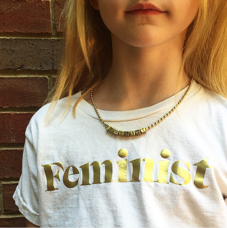 Little Lux Feminist Necklace Collaboration with Diana Kane