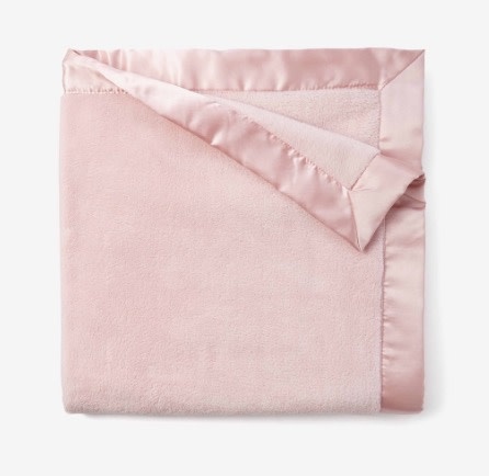 Elegant Baby Satin Trim Fleece Stroller Blanket