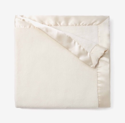 Elegant Baby Satin Trim Fleece Stroller Blanket