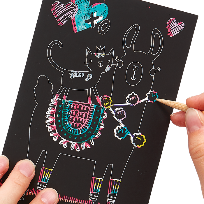 ooly Ooly Mini Scratch & Scribble Art Kit: Funtastic Friends