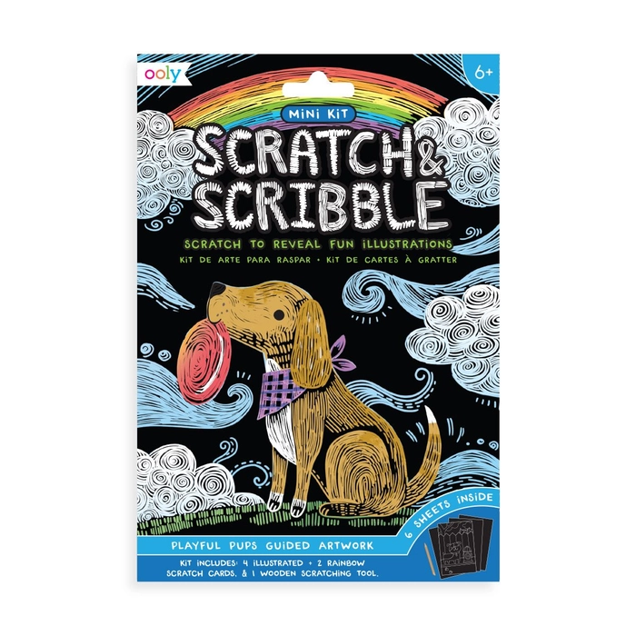 ooly Ooly Mini Scratch & Scribble Art Kit: Playful Pups