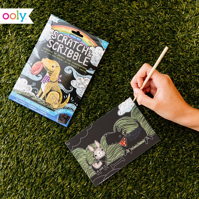 ooly Ooly Mini Scratch & Scribble Art Kit: Playful Pups