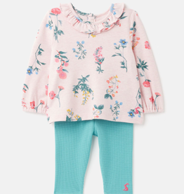 Joules Joules Posie Oranically Grown Cotton Frill Top And Legging Set