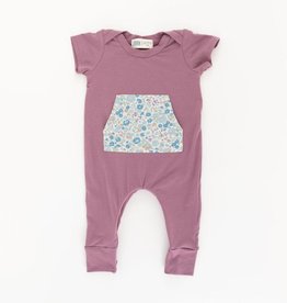 Thimble Thimble Zipper Romper in Orchid + Bluebell