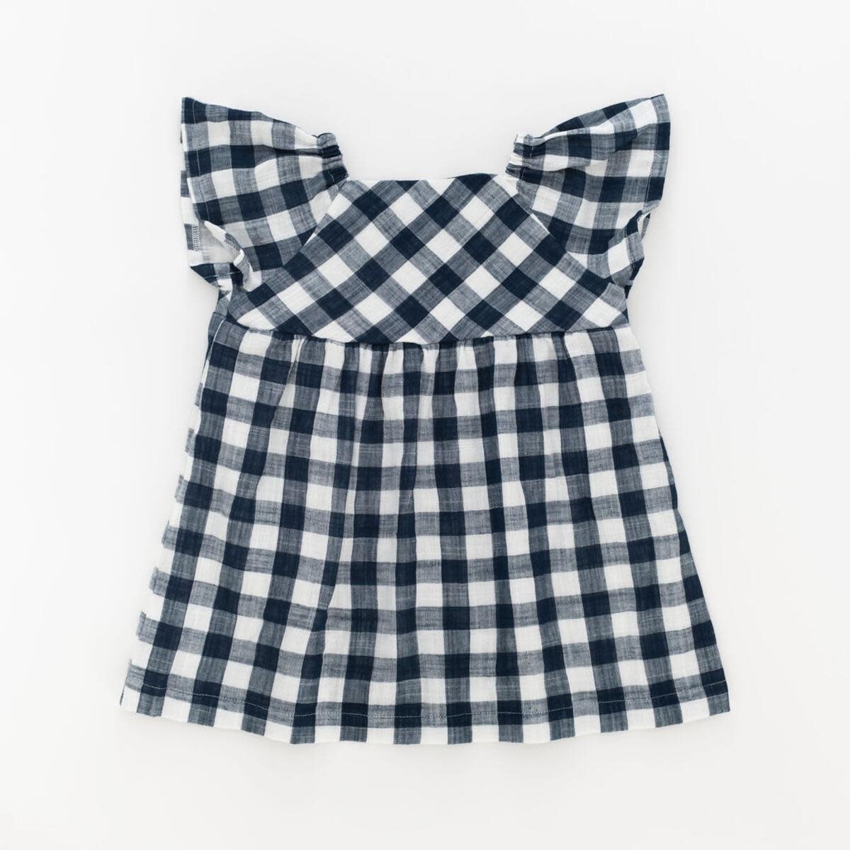 Thimble Thimble Empire Tunic in Midnight Gingham