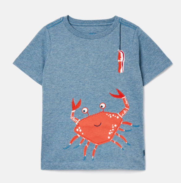 Joules Joules Archie Crab Applique Short Sleeve T-shirt