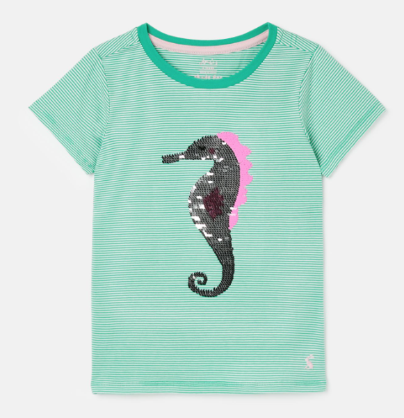 Joules Joules Astra 2-Way Sequin Seahorse Top