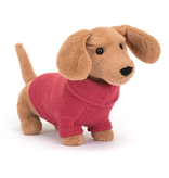 JellyCat JellyCat Sweater Sausage Dog Pink