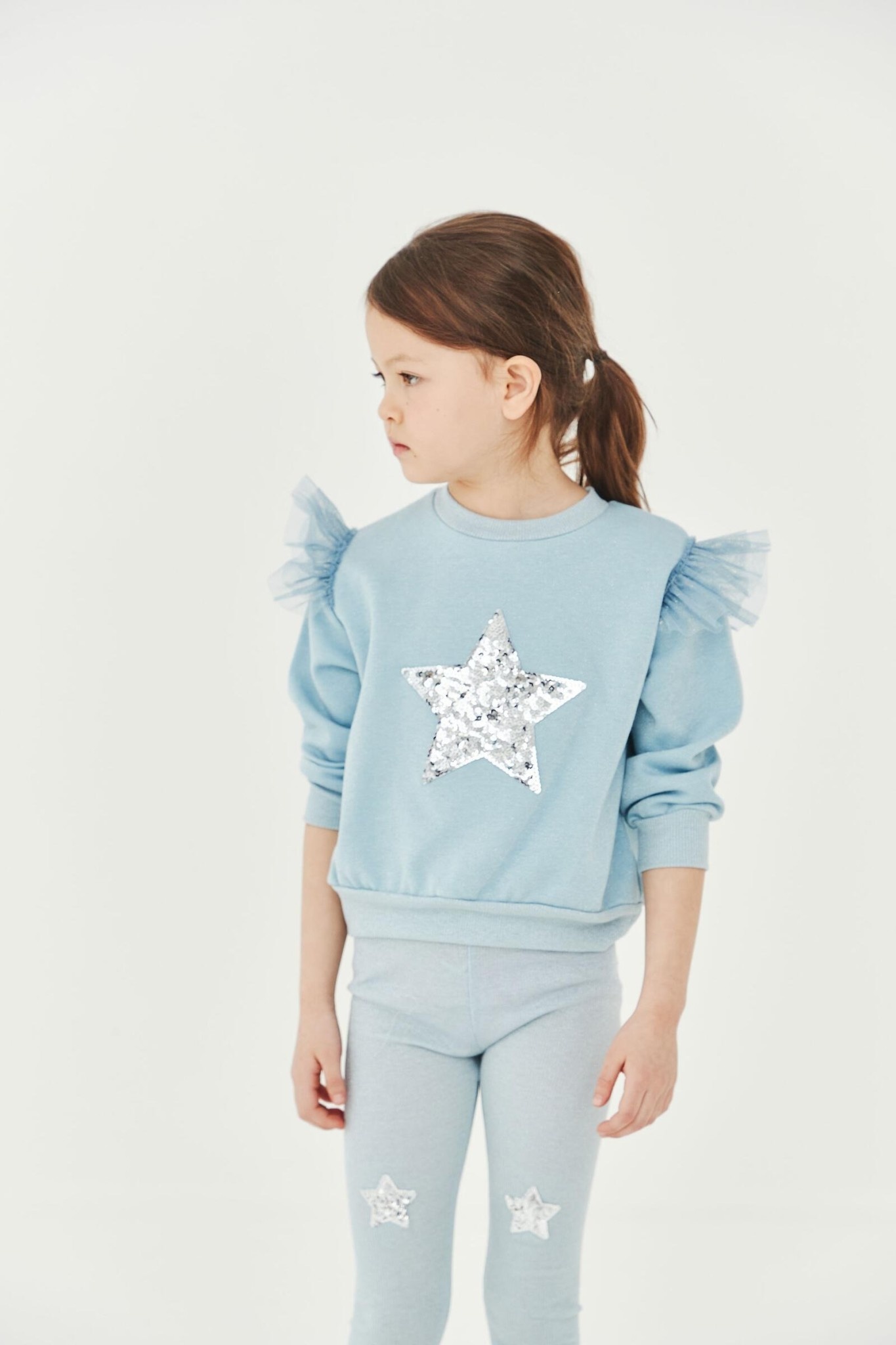 Petite Hailey Petite Hailey Blue Star Sweatshirt Set