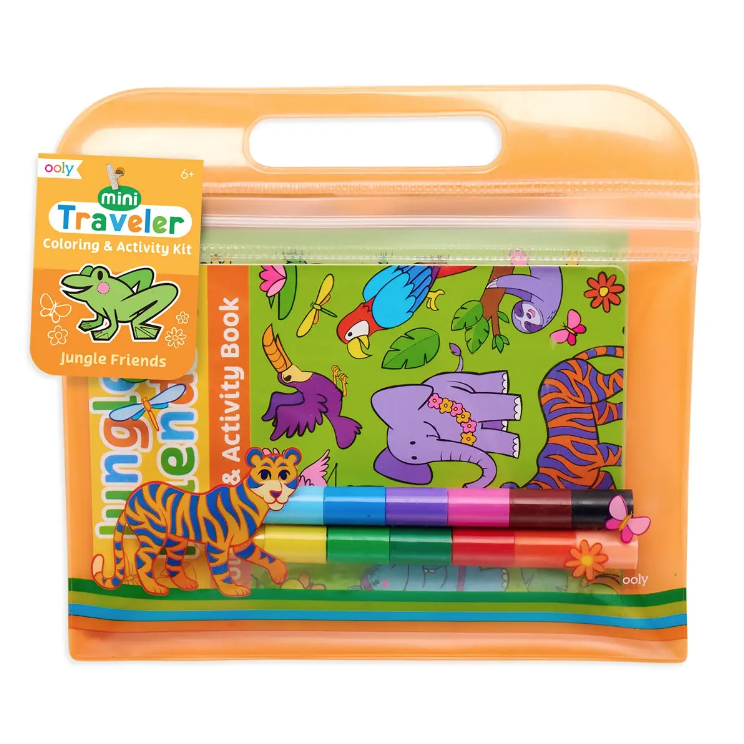 ooly Ooly Mini Traveler Coloring & Activity Kit - Jungle Friends