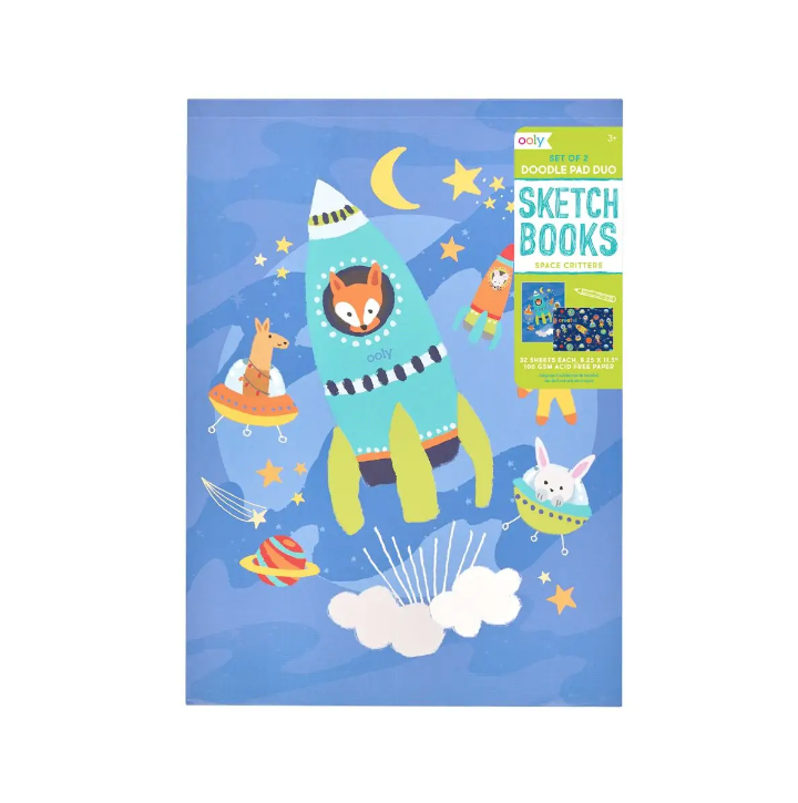 ooly Ooly Space Critters Doodle Pad Duo Sketchbook - set of 2