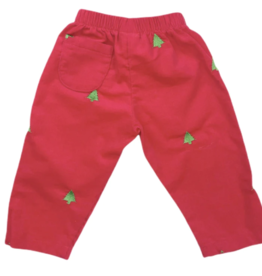 Piping Prints Piping Prints Corduroy Pants- Embroidered Christmas Trees