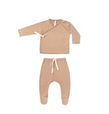 Quincy Mae Quincy Mae Wrap Top & Footed Pant Set