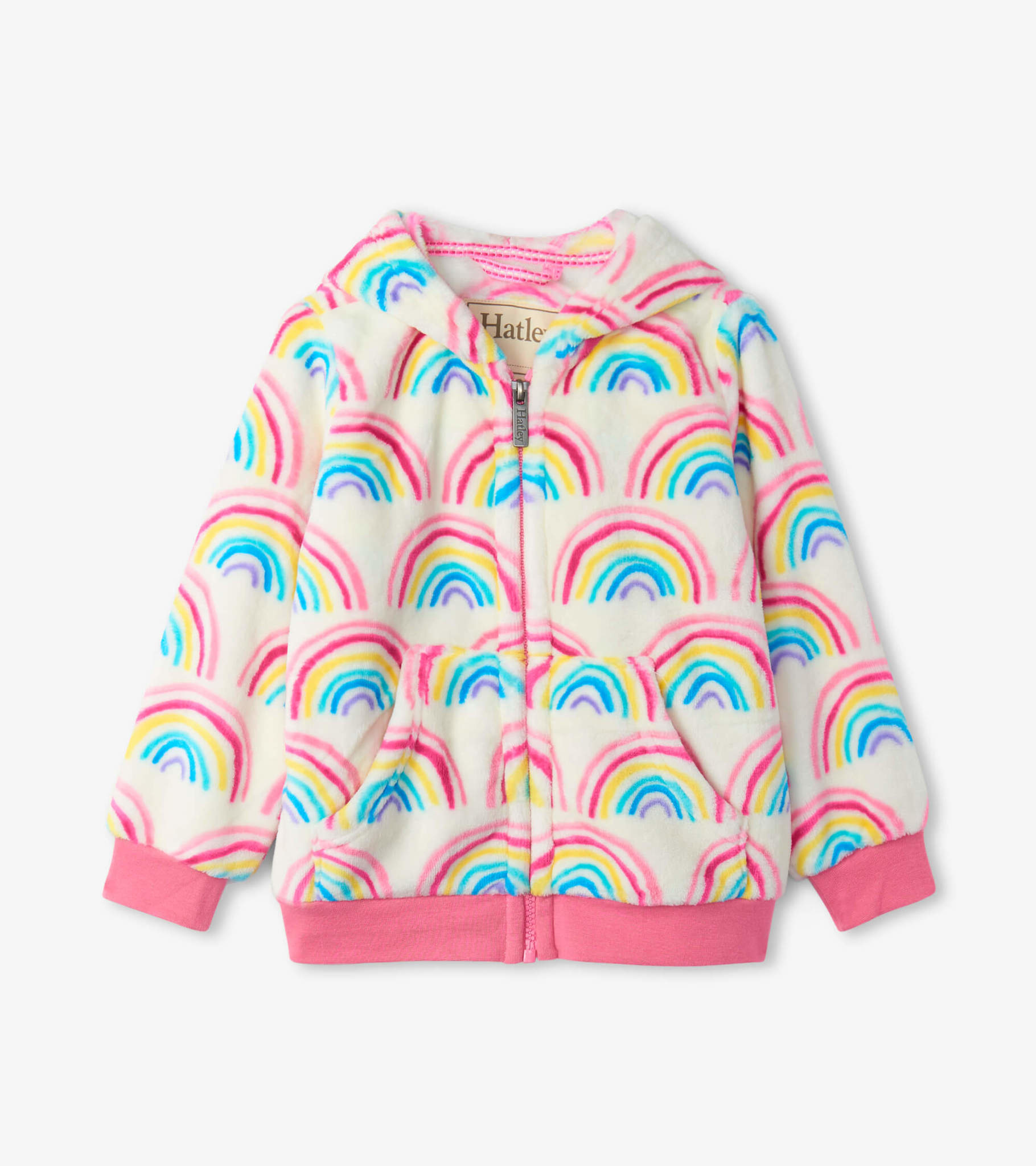 Hatley Hatley Pretty Rainbows Fleece Hooded Jacket