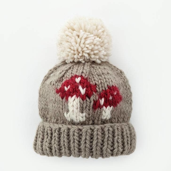 Huggalugs Huggalugs Mushroom Hand Knit Beanie Hat