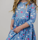 Mila & Rose Mila & Rose Blue Moon 3/4 Sleeve Pocket Twirl Dress