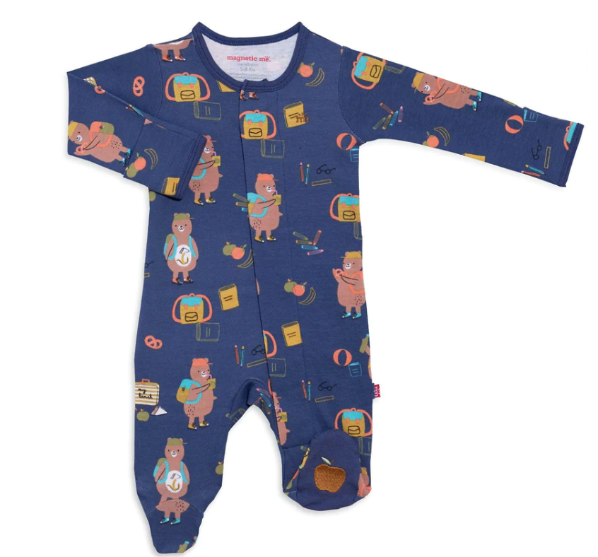 Magnificent Baby Magnetic Me First Class Organic Cotton Magnetic Footie