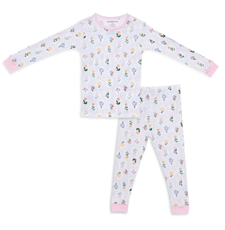 Magnificent Baby Magnetic Me Abbey Organic Cotton Magnetic Two Piece Pajamas