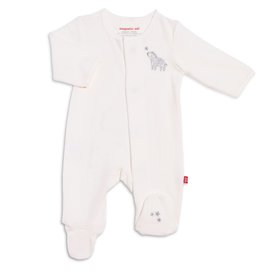 Magnificent Baby Magnetic Me Layette Embroidery Velour Magnetic Footie