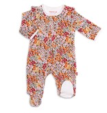 Magnificent Baby Magnetic Me Ditsy Garden Floral Velour Magnetic Footie