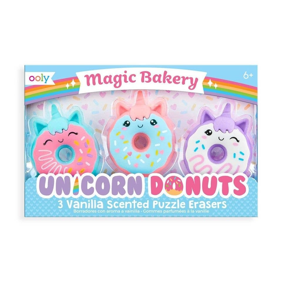 ooly Ooly Magic Bakery Unicorn Donuts Scented Erasers - Set of 3