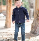 Rufflebutts Heather Navy Quilted Knit Shirt