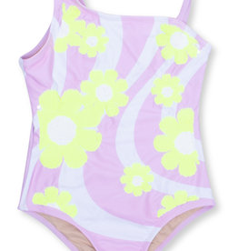 Shade Critters Shade Critters Lilac Daisy Flip Sequin Swimsuit
