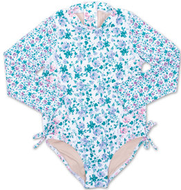 Shade Critters Shade Critters Floral Patchwork Long Sleeve Swimsuit