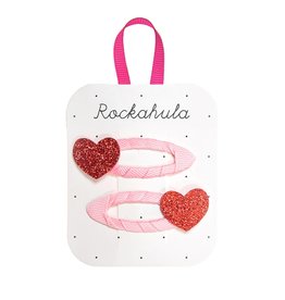 Rockahula Love Heart Glitter Clips