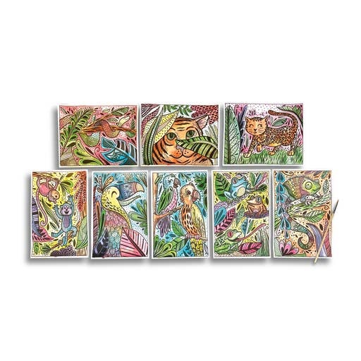 ooly Ooly Hidden Colors Magic Paint Sheets (9 PC Set)- Magic Jungle